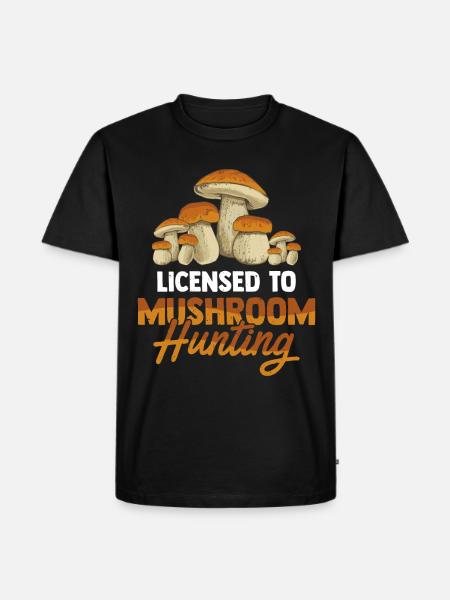 Mushroom Hunting - Männer Premium Bio T-Shirt - Schwarz