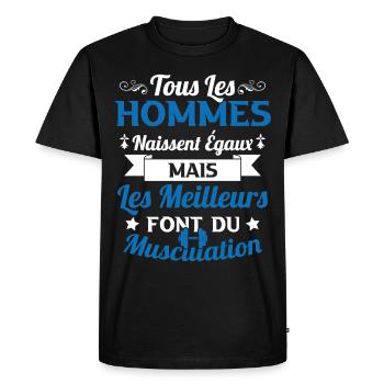 Hommes égaux les meilleurs font de la musculation - T-shirt Premium bio Homme - noir - Devant - Nico (187cm)