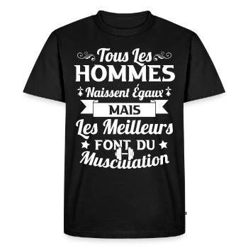Hommes égaux les meilleurs font de la musculation - T-shirt Premium bio Homme - noir - Devant - Nico (187cm)