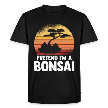 Bonsai Tree - Men's Premium Organic T-Shirt - black - Front - Nico (187cm)