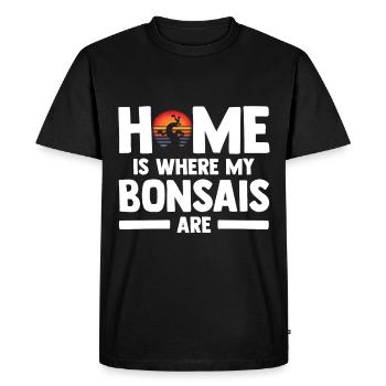 Bonsai Tree - Men's Premium Organic T-Shirt - black - Front - Nico (187cm)