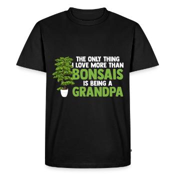 Bonsai Tree Grandpa - Men's Premium Organic T-Shirt - black - Front - Nico (187cm)