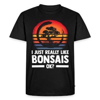 Bonsaï - T-shirt Premium bio Homme - noir - Devant - Nico (187cm)