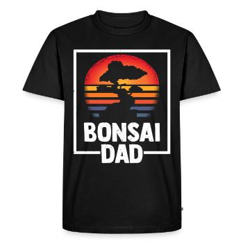Bonsaï Papa - T-shirt Premium bio Homme - noir - Devant - Nico (187cm)