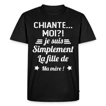 Chiante moi je suis simplement la fille de ma mère - T-shirt Premium bio Homme - noir - Devant - Nico (187cm)
