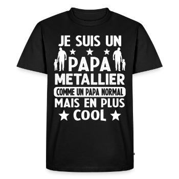 Je suis un papa MÉTALLIER - T-shirt Premium bio Homme - noir - Devant - Nico (187cm)