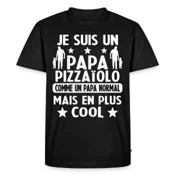 je suis un papa pizzaiolo cadeau pizzaiolo humour - T-shirt Premium bio Homme - noir - Devant - Nico (187cm)