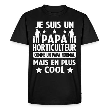 Je suis un Papa Horticultrice Plus Cool - T-shirt Premium bio Homme - noir - Devant - Nico (187cm)