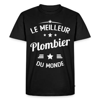 Le Meilleur Plombier du Monde Cadeau Plombier - T-shirt Premium bio Homme - noir - Devant - Nico (187cm)