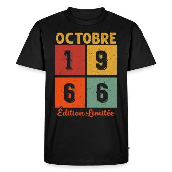 Octobre 1966 Édition limitée - T-shirt Premium bio Homme - noir - Devant - Nico (187cm)