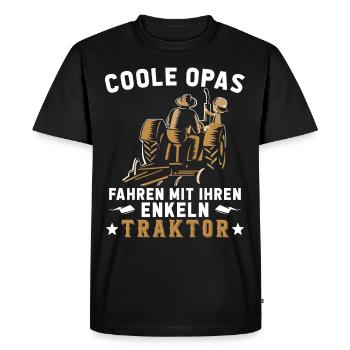Coole Opa und Enkel mit Traktor Farmer Geschenk - T-shirt Premium bio Homme - noir - Devant - Nico (187cm)