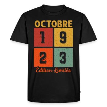 Octobre 1923 Édition limitée - T-shirt Premium bio Homme - noir - Devant - Nico (187cm)