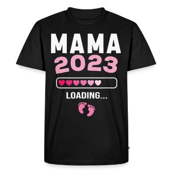 La future maman 2023 annonce sa grossesse - T-shirt Premium bio Homme - noir - Devant - Nico (187cm)