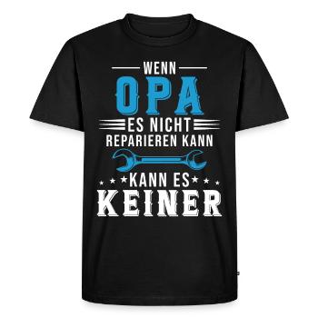 Si Papy Ne Peut Pas Le Réparer Personne Ne Peut - T-shirt Premium bio Homme - noir - Devant - Nico (187cm)