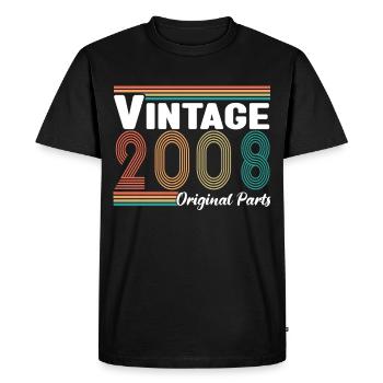 Vintage 2008 Original Parts Cadeau Anniversaire - T-shirt Premium bio Homme - noir - Devant - Nico (187cm)