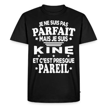 Je Ne Suis Pas Parfait Mais Je Suis KINE - T-shirt Premium bio Homme - noir - Devant - Nico (187cm)
