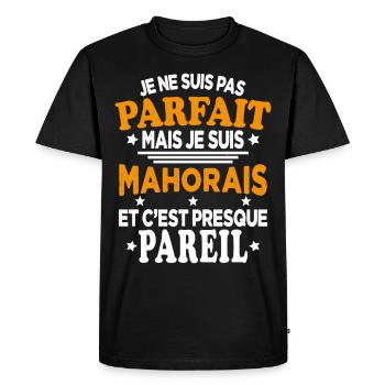 Je Ne Suis Pas Parfait Mais Je Suis Mahorais - T-shirt Premium bio Homme - noir - Devant - Nico (187cm)