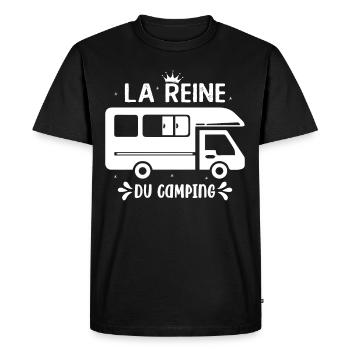 La Reine Du Camping Campeuse - T-shirt Premium bio Homme - noir - Devant - Nico (187cm)