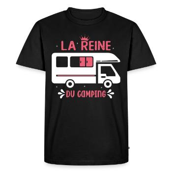 La Reine Du Camping Campeuse - T-shirt Premium bio Homme - noir - Devant - Nico (187cm)