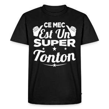 Cadeau Ce Mec Est Un Super Tonton Oncle - T-shirt Premium bio Homme - noir - Devant - Nico (187cm)