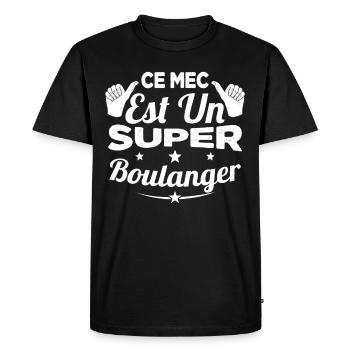 Ce Mec Est Un Super Boulanger Cadeau - T-shirt Premium bio Homme - noir - Devant - Nico (187cm)