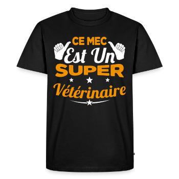 Humour Ce Mec Est Un Super Vétérinaire - T-shirt Premium bio Homme - noir - Devant - Nico (187cm)