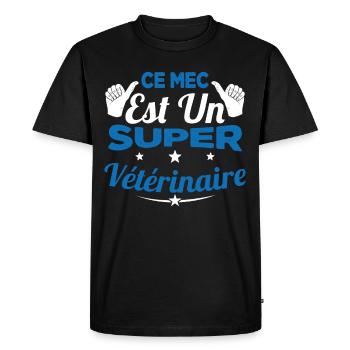 Humour Ce Mec Est Un Super Vétérinaire - T-shirt Premium bio Homme - noir - Devant - Nico (187cm)