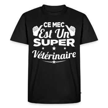 Humour Ce Mec Est Un Super Vétérinaire - T-shirt Premium bio Homme - noir - Devant - Nico (187cm)
