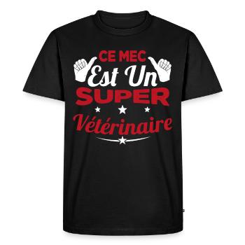 Humour Ce Mec Est Un Super Vétérinaire - T-shirt Premium bio Homme - noir - Devant - Nico (187cm)