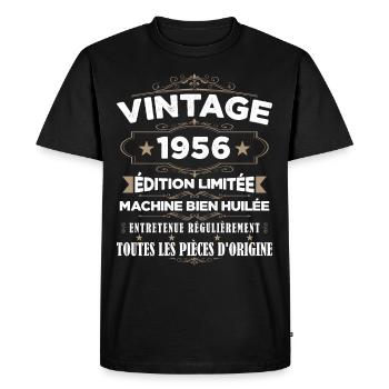Vintage 1956 Édition Limitée - T-shirt Premium bio Homme - noir - Devant - Nico (187cm)