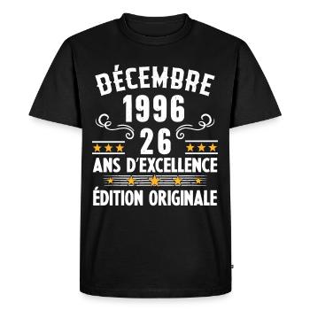 26 Ans Anniversaire Vintage En Décembre 1996 - T-shirt Premium bio Homme - noir - Devant - Nico (187cm)