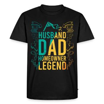 Housewarming Party Dad - Men's Premium Organic T-Shirt - black - Front - Nico (187cm)