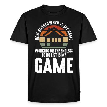 Housewarming Party - New Houseowner - Men's Premium Organic T-Shirt - black - Front - Nico (187cm)