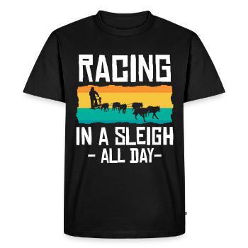 Dog Sledding | Mushing - Men's Premium Organic T-Shirt - black - Front - Nico (187cm)