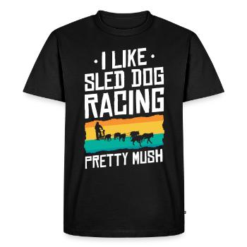 Dog Sledding | Mushing - Men's Premium Organic T-Shirt - black - Front - Nico (187cm)