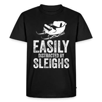 Dog Sledding | Mushing - Men's Premium Organic T-Shirt - black - Front - Nico (187cm)