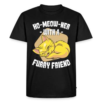 Housewarming Party Cat - Men's Premium Organic T-Shirt - black - Front - Nico (187cm)