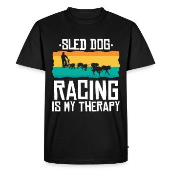 Dog Sledding | Mushing - Men's Premium Organic T-Shirt - black - Front - Nico (187cm)