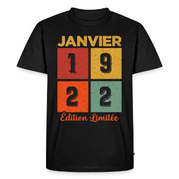 Janvier 1922 Édition limitée - T-shirt Premium bio Homme - noir - Devant - Nico (187cm)
