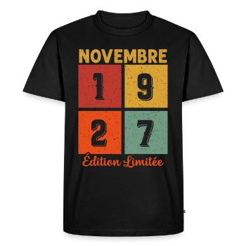 Novembre 1927 Édition limitée - T-shirt Premium bio Homme - noir - Devant - Nico (187cm)