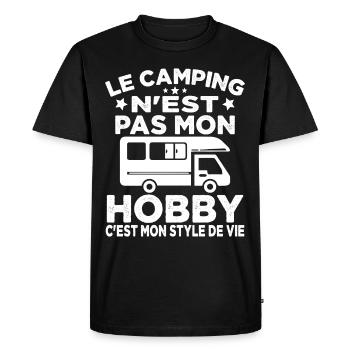 J'aime Camping C'est Mon Style De Vie Camping Car - T-shirt Premium bio Homme - noir - Devant - Nico (187cm)