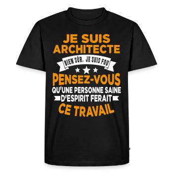 idée cadeau architectes pour un architecte - T-shirt Premium bio Homme - noir - Devant - Nico (187cm)