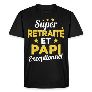 Super Retraité et Papi Exceptionnel Humour Cadeau - T-shirt Premium bio Homme - noir - Devant - Nico (187cm)