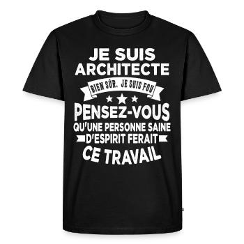 idée cadeau architectes pour un architecte - T-shirt Premium bio Homme - noir - Devant - Nico (187cm)