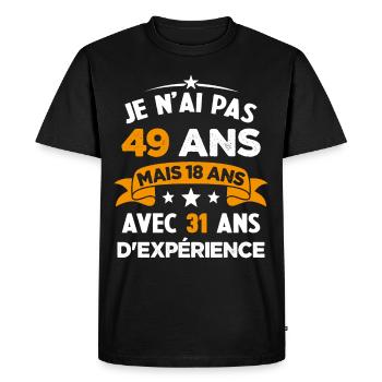 Je N'ai Pas 49 Ans Cadeau Humour D'anniversaire - T-shirt Premium bio Homme - noir - Devant - Nico (187cm)