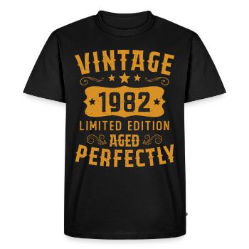 Cadeau D'anniversaire Vintage 1982 Limited Edition - T-shirt Premium bio Homme - noir - Devant - Nico (187cm)