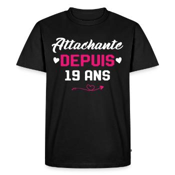 Femme Cadeau Anniversaire 19 ans Fille Humour - T-shirt Premium bio Homme - noir - Devant - Nico (187cm)