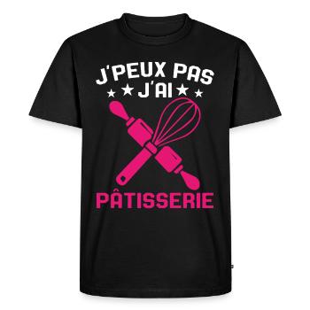 Je Peux Pas J'ai Pâtisserie Cadeau Passionnées - T-shirt Premium bio Homme - noir - Devant - Nico (187cm)