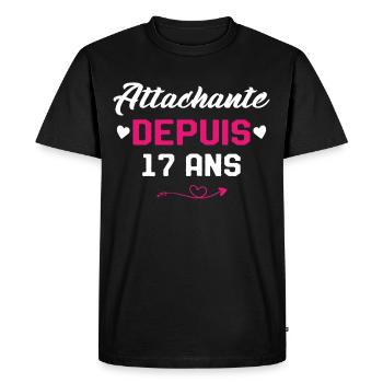 Femme Cadeau Anniversaire 17 ans Fille Humour - T-shirt Premium bio Homme - noir - Devant - Nico (187cm)
