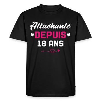 Femme Cadeau Anniversaire 18 ans Fille Humour - T-shirt Premium bio Homme - noir - Devant - Nico (187cm)